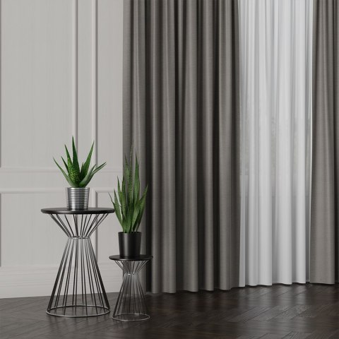 FRIDA Tkanina na zasłony dwustronna, wys. 310cm, kolor 016 ciepły ciemny szary 029120/TDP/016/000310/1