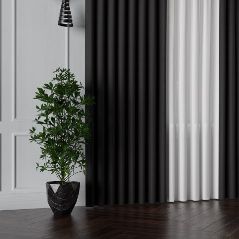 FRIDA Tkanina na zasłony dwustronna, wys. 310cm, kolor 017 czarny 029120/TDP/017/000310/1