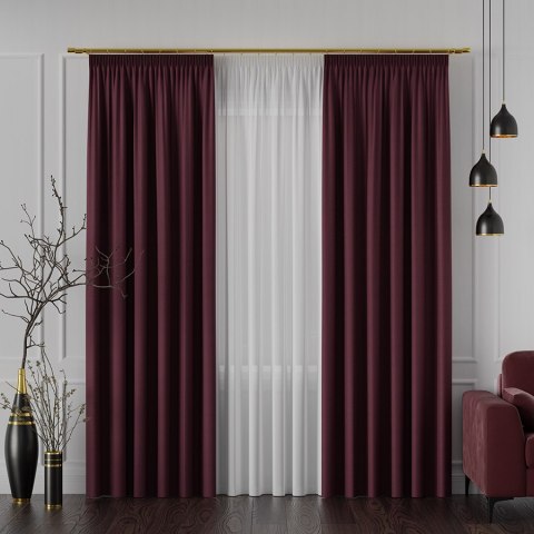 FRIDA Tkanina na zasłony dwustronna, wys. 310cm, kolor 019 bordowy 029120/TDP/019/000310/1