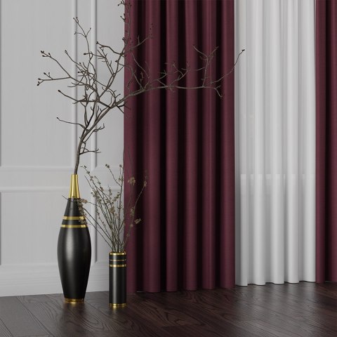 FRIDA Tkanina na zasłony dwustronna, wys. 310cm, kolor 019 bordowy 029120/TDP/019/000310/1