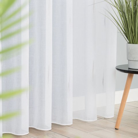 Firanka fantazyjna ze wzorem po całości z ołowianką, wys. 305cm, kolor 002 biały z szarym i beżowym 024934/OLO/002/000305/1