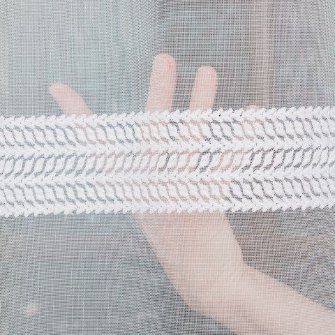 Firanka haftowana, wys. 280cm, kolor biały 083399/768/001/000280/1