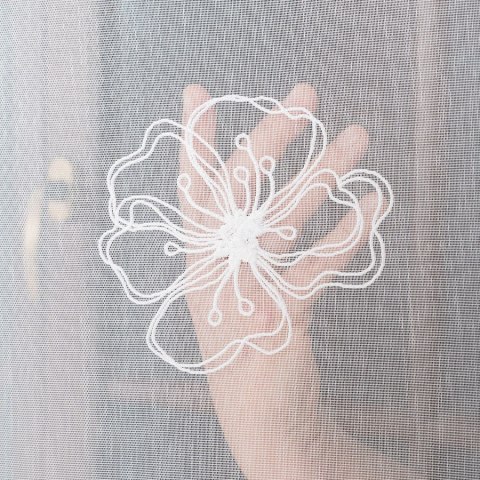 Firanka haftowana, pasowa, wys. 280cm, kolor biały 051204/000/001/000280/1