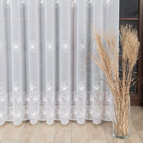 Firanka haftowana, pasowa, wys. 280cm, kolor biały 051204/000/001/000280/1