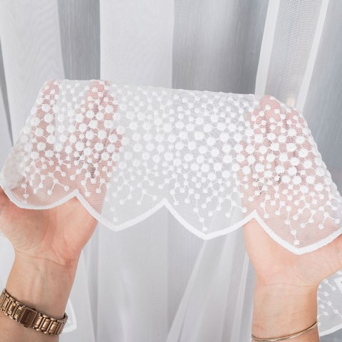 Firanka haftowana, pasowa, wys. 280cm, kolor biały 112853/000/001/000280/1