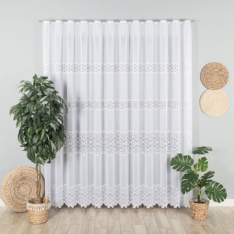 Firanka żakardowa, pasowa, wys. 250cm, kolor biały 107835/000/001/000250/1