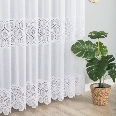 Firanka żakardowa, pasowa, wys. 250cm, kolor biały 107835/000/001/000250/1