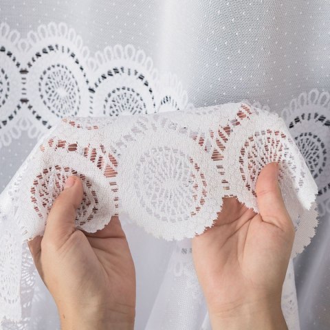 Firanka żakardowa, pasowa, wys. 250cm, kolor biały 107835/000/001/000250/1