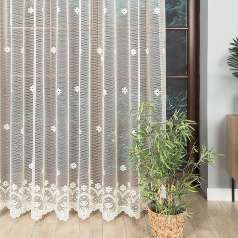 Firanka żakardowa, pasowa, wys. 250cm, kolor 012 kremowy 004421/000/012/000250/1