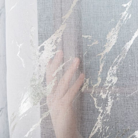 Firanka fantazyjna z ołowianką, wys. 300cm, kolor biały ze srebrnym 132101/OLO/001/000300/1