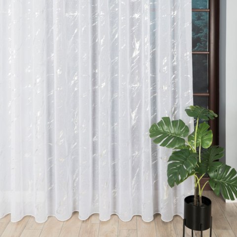 Firanka fantazyjna z ołowianką, wys. 300cm, kolor biały ze srebrnym 132101/OLO/001/000300/1
