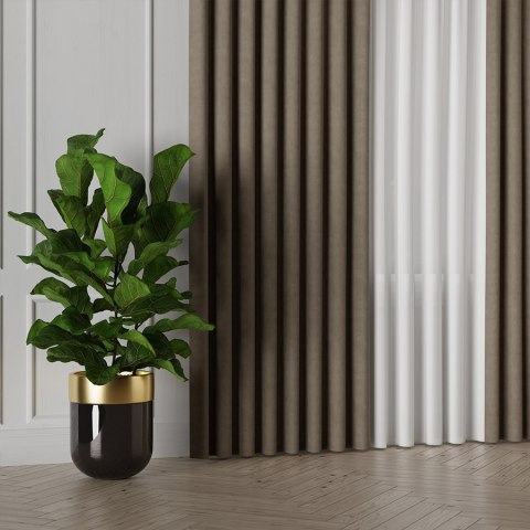 MANUEL Tkanina na zasłony, wys. 300cm, kolor 776 jasny chłodny brązowy TD0016/TDP/776/000300/1