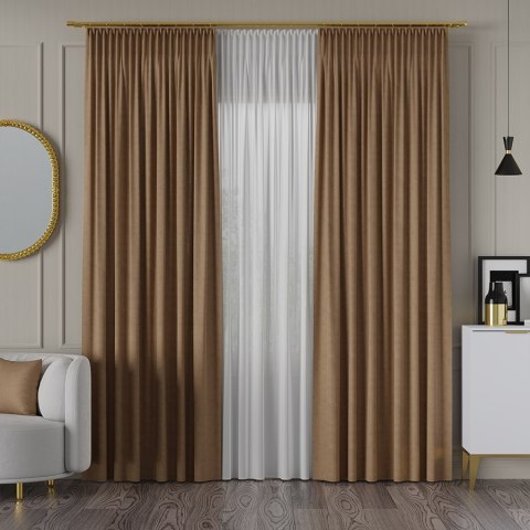 MANUEL Tkanina na zasłony, wys. 300cm, kolor 777 camelowy TD0016/TDP/777/000300/1