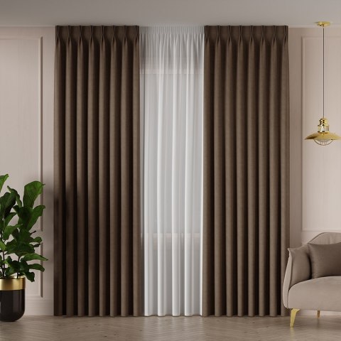 MANUEL Tkanina na zasłony, wys. 300cm, kolor 779 ciepły brązowy TD0016/TDP/779/000300/1