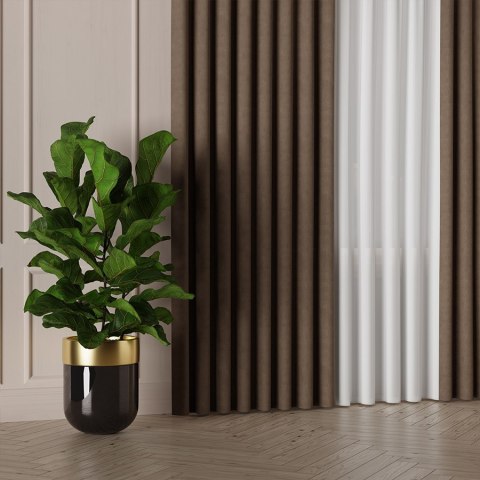 MANUEL Tkanina na zasłony, wys. 300cm, kolor 779 ciepły brązowy TD0016/TDP/779/000300/1