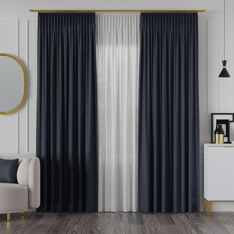 MANUEL Tkanina na zasłony, wys. 300cm, kolor 780 granatowy TD0016/TDP/780/000300/1