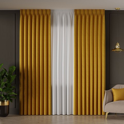 MANUEL Tkanina na zasłony, wys. 300cm, kolor 785 szafranowy żółty TD0016/TDP/785/000300/1