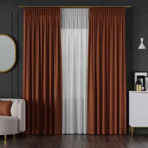 MANUEL Tkanina na zasłony, wys. 300cm, kolor 787 rdzawy pomarańczowy TD0016/TDP/787/000300/1