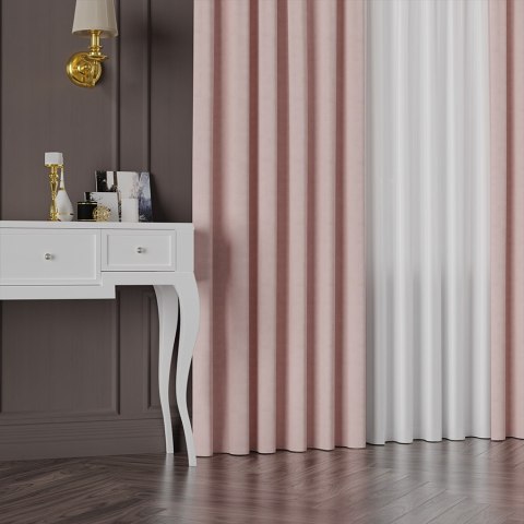 MANUEL Tkanina na zasłony, wys. 300cm, kolor 788 pastelowy różowy TD0016/TDP/788/000300/1