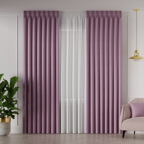 MANUEL Tkanina na zasłony, wys. 300cm, kolor 790 pastelowy fioletowy TD0016/TDP/790/000300/1