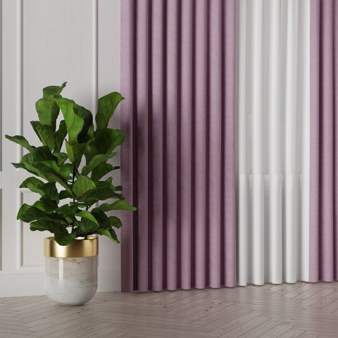 MANUEL Tkanina na zasłony, wys. 300cm, kolor 790 pastelowy fioletowy TD0016/TDP/790/000300/1
