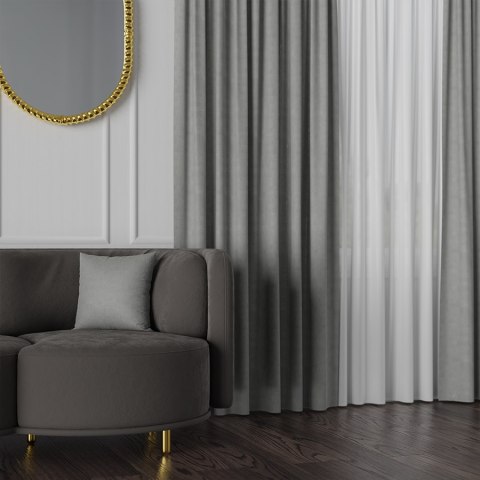 MANUEL Tkanina na zasłony, wys. 300cm, kolor 791 jasny szary TD0016/TDP/791/000300/1