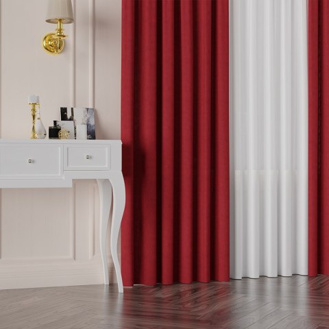 MANUEL Tkanina na zasłony, wys. 300cm, kolor 794 czerwony TD0016/TDP/794/000300/1