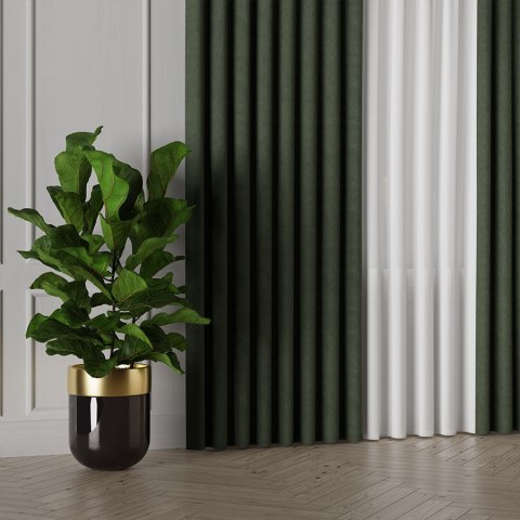 MANUEL Tkanina na zasłony, wys. 300cm, kolor 800 ciemny zielony TD0016/TDP/800/000300/1