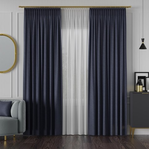 MANUEL Tkanina na zasłony, wys. 300cm, kolor 801 ciemny niebieski TD0016/TDP/801/000300/1