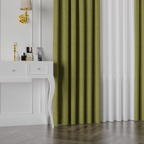 MANUEL Tkanina na zasłony, wys. 300cm, kolor 807 zielony TD0016/TDP/807/000300/1