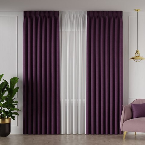 MANUEL Tkanina na zasłony, wys. 300cm, kolor 808 fioletowy TD0016/TDP/808/000300/1