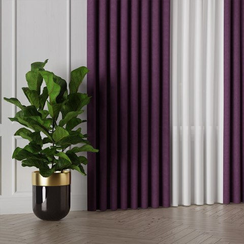 MANUEL Tkanina na zasłony, wys. 300cm, kolor 808 fioletowy TD0016/TDP/808/000300/1