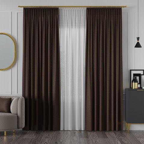 MANUEL Tkanina na zasłony, wys. 300cm, kolor 811 ciemny brązowy TD0016/TDP/811/000300/1