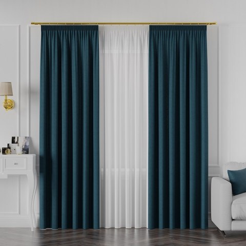 MANUEL Tkanina na zasłony, wys. 300cm, kolor 812 petrol; ciemny turkusowy TD0016/TDP/812/000300/1