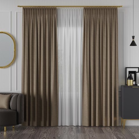 MANUEL Tkanina na zasłony, wys. 300cm, kolor 816 jasny brązowy TD0016/TDP/816/000300/1