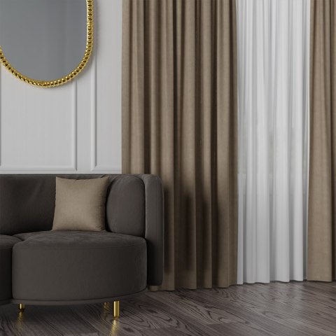 MANUEL Tkanina na zasłony, wys. 300cm, kolor 816 jasny brązowy TD0016/TDP/816/000300/1