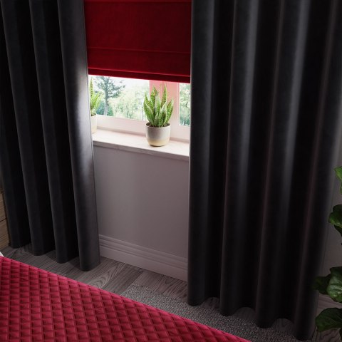 VELVI Zasłona gotowa na przelotkach, 160x140cm, kolor 111 czarny VELVI0/ZGP/111/140160/1