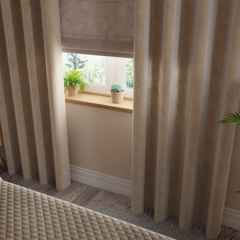 VELVI Zasłona gotowa na przelotkach, 230x140cm, kolor 001 ciemny beżowy VELVI0/ZGP/001/140230/1