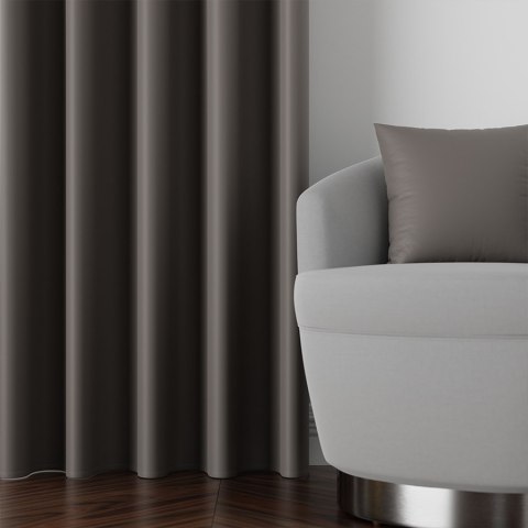 DONA Tkanina na zasłony typu dimout/blackout, wys. 280cm, kolor 204 ciepły ciemny szary TD0015/TDP/204/000280/1