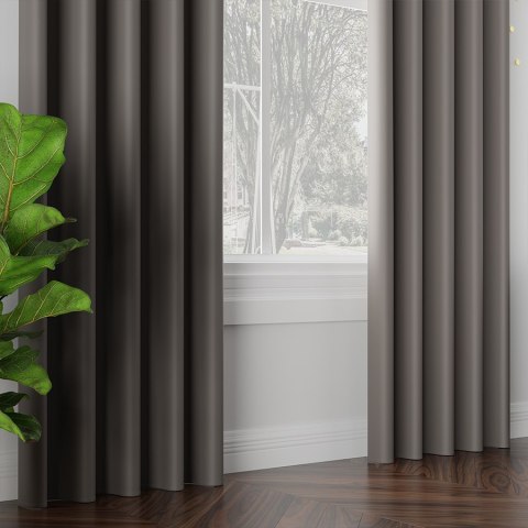 DONA Tkanina na zasłony typu dimout/blackout, wys. 280cm, kolor 204 ciepły ciemny szary TD0015/TDP/204/000280/1