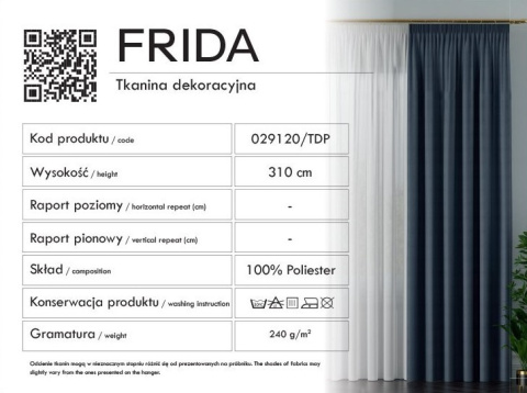 FRIDA Tkanina na zasłony dwustronna, wys. 310cm, kolor 004 ciemny beżowy 029120/TDP/004/000310/1