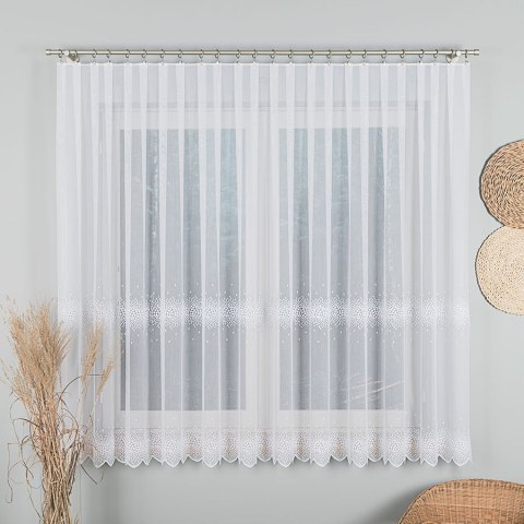 Firanka haftowana, pasowa, wys. 160cm, kolor biały 112853/000/001/000160/1