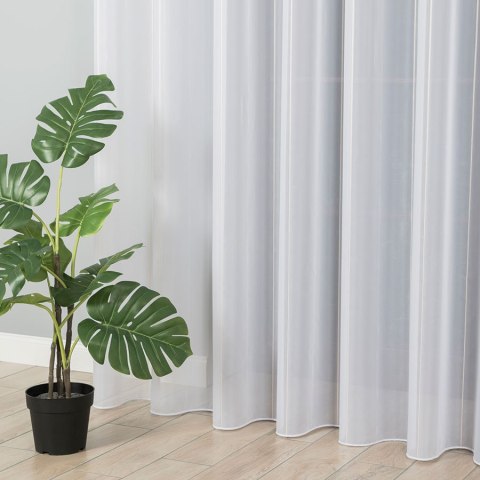 Firanka z ołowianką, wys. 300cm, kolor biały ze złotymi paskami 170558/OLO/005/000300/1