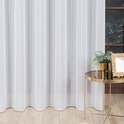 Firanka z ołowianką, wys. 300cm, kolor biały ze złotymi paskami 170558/OLO/005/000300/1