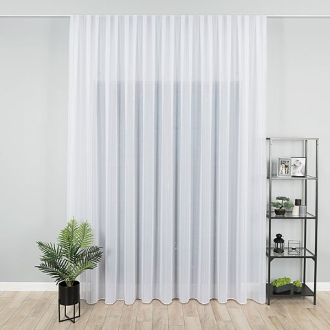 Firanka z ołowianką, wys. 300cm, kolor biały z czarnymi paskami 170558/OLO/007/000300/1