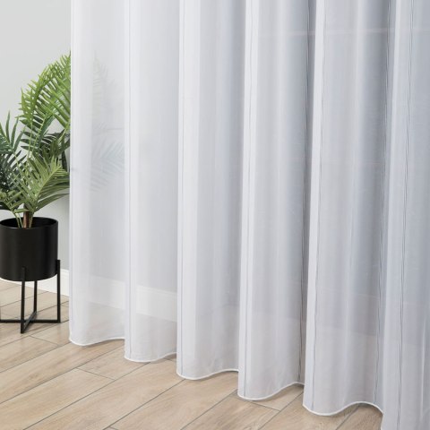 Firanka z ołowianką, wys. 300cm, kolor biały z czarnymi paskami 170558/OLO/007/000300/1