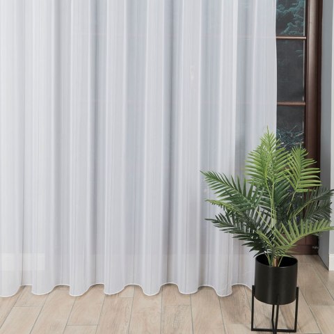 Firanka z ołowianką, wys. 300cm, kolor biały z czarnymi paskami 170558/OLO/007/000300/1