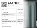 MANUEL Tkanina dekoracyjna, wys. 300cm, kolor 782 pastelowy niebieski TD0016/TDP/782/000300/1