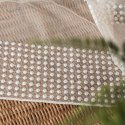Firanka haftowana na greckim tiulu ze wzorem pasowym, wys. 310cm, kolor kremowy FH0009/885/002/000310/1
