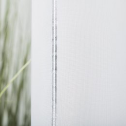 Firanka z ołowianką, wys. 300cm, kolor biały z szarymi paskami 170558/OLO/003/000300/1